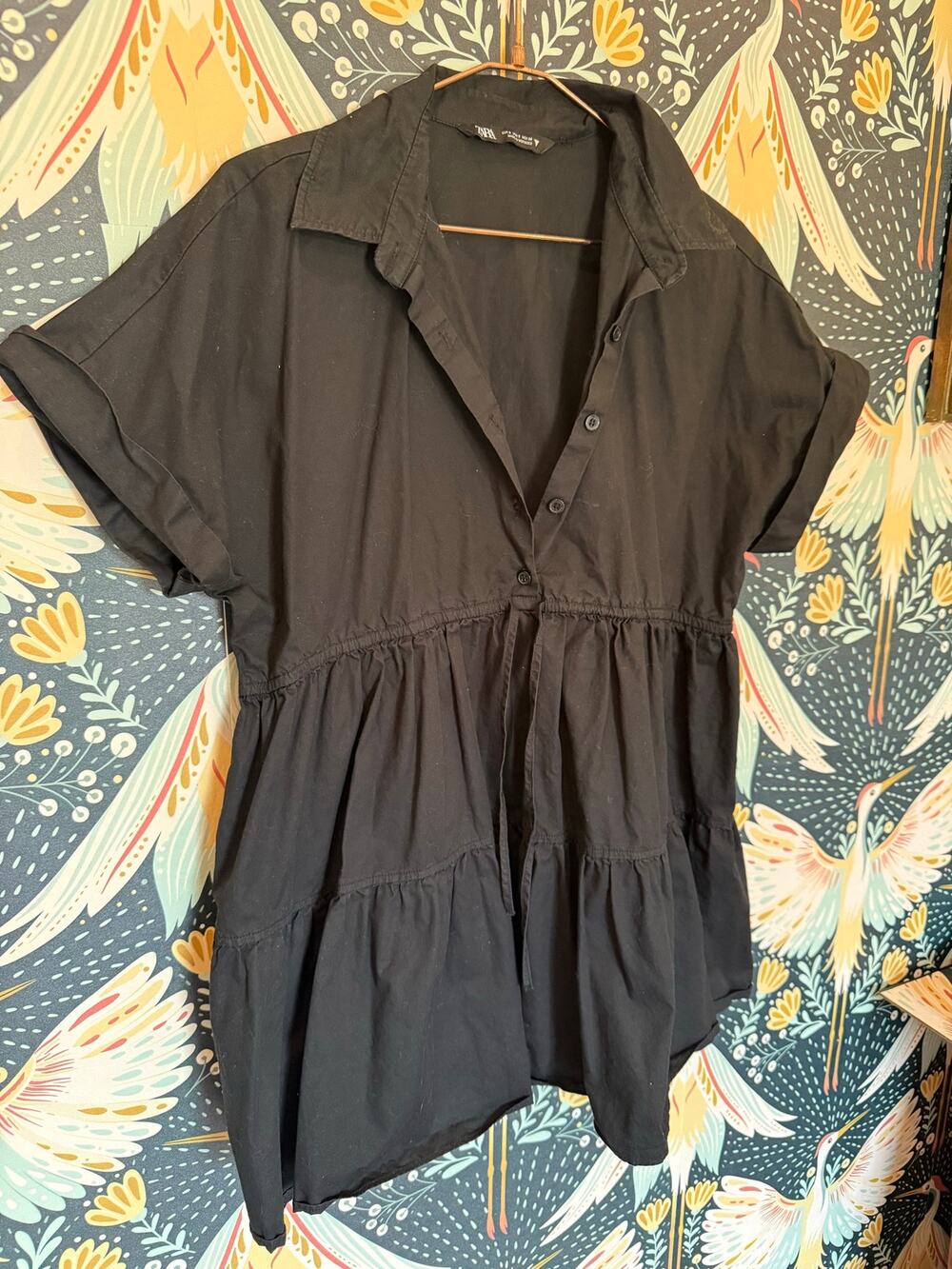 Zara black boxy top dress size S
